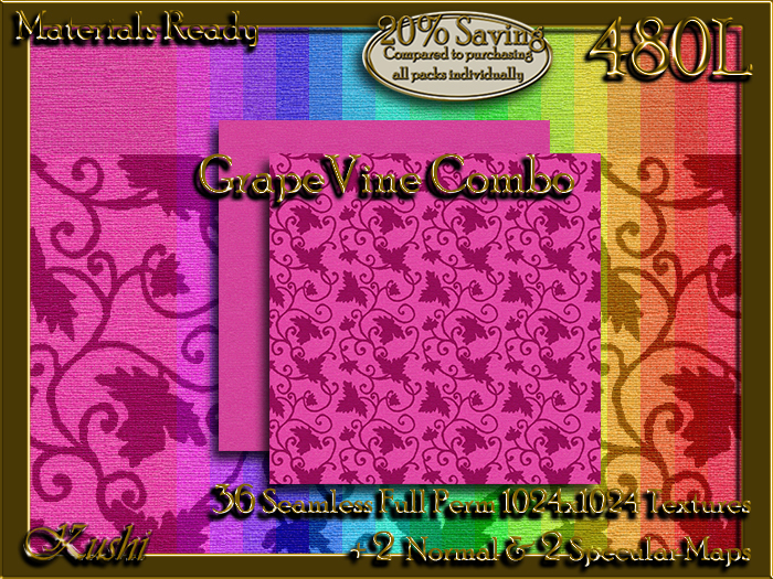 !Kushi! GrapeVineCOMBO Textures -WEAR TO UNPACK