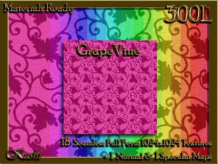 !Kushi! GrapeVine Textures -WEAR TO UNPACK