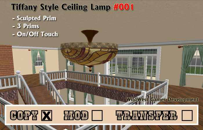 Tiffany Style Ceiling Lamp #001