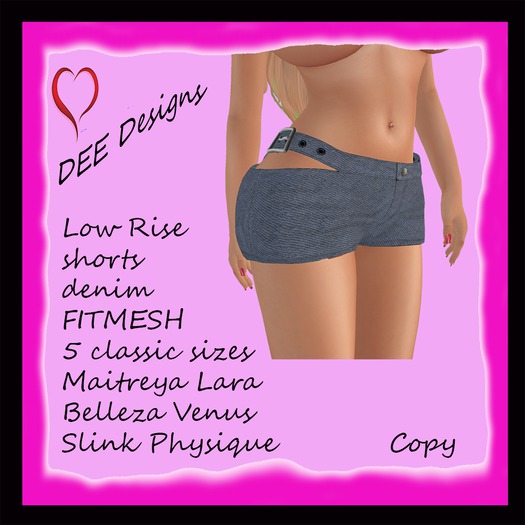 DEE Designs Low Rise Shorts Denim