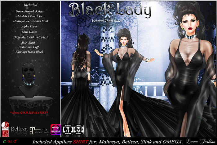 -Lamu Fashion-Gown *Black Lady* Version Total Black