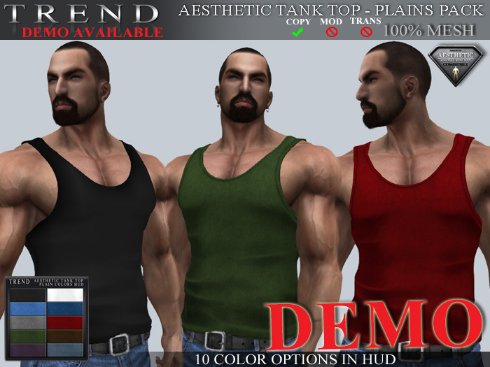 TREND - MENS TANK TOP "PLAINS PACK" DEMO - AESTHETIC