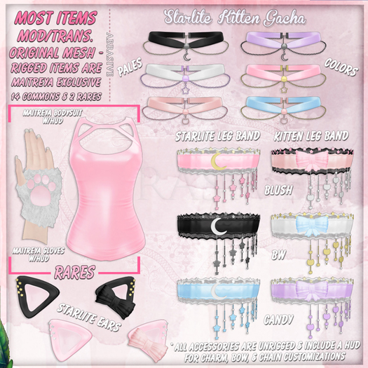 [ abrasive ] Ribbon Leg Band - Starlite ( Candy )