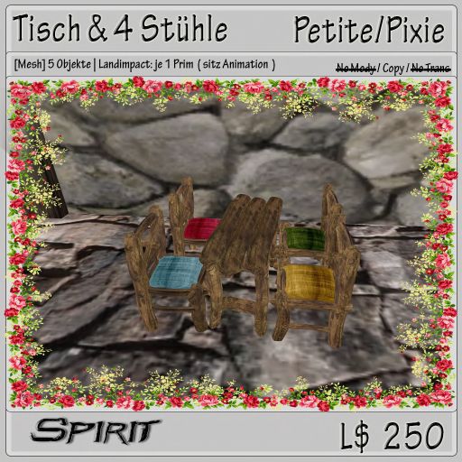 [ Spirit ] Table & 4 chairs petite box