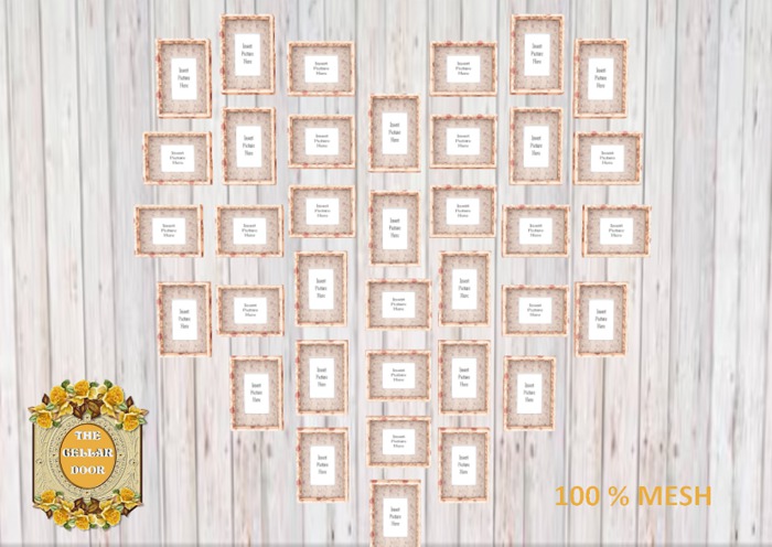 ~TCD~ Mesh Flowers 6 Heart Gallery Frame