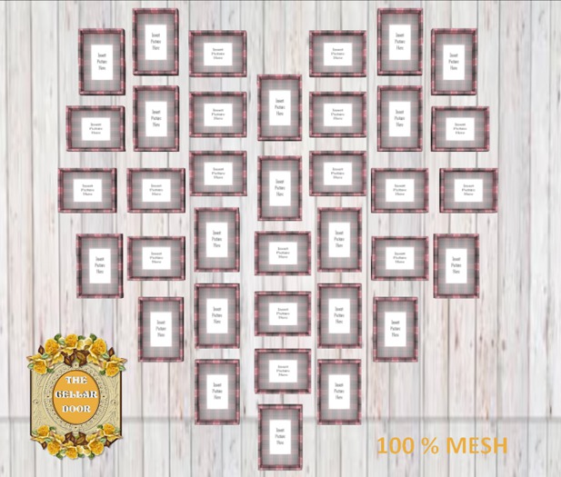 ~TCD~ Mesh Pink Plaid Heart Gallery Frame