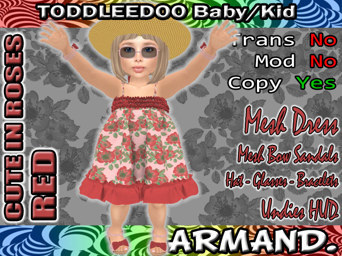 --ARMAND-- CUTE IN ROSES - RED