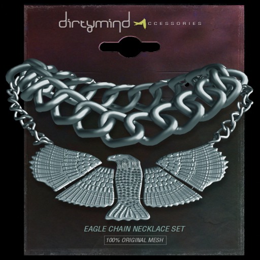 ::DirtyMind:: Eagle Chain Necklace Set - Silver