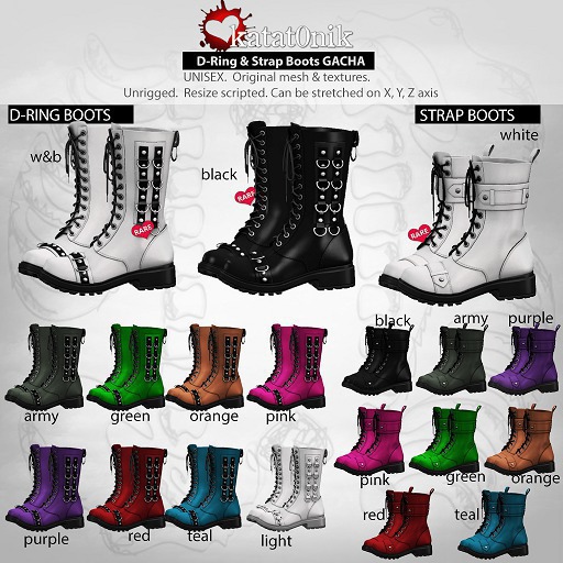 *katat0nik* (w&b) D-Ring Boots RARE