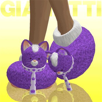 Gianetti - Pajama Slippers - Lazy Kitty Purple