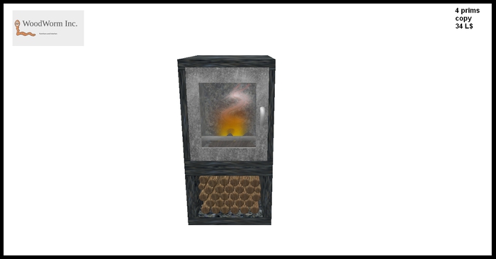 A modern fireplace with fire & crackle sound
