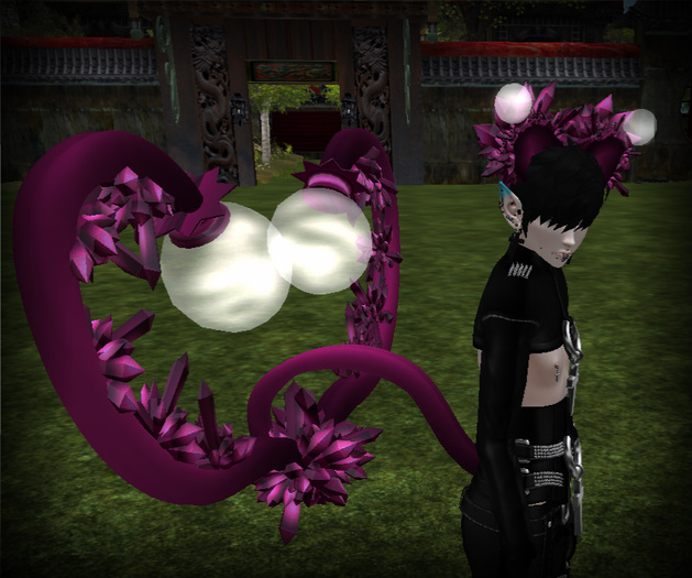 K&k Crystal Neko Tail & Ears Purple