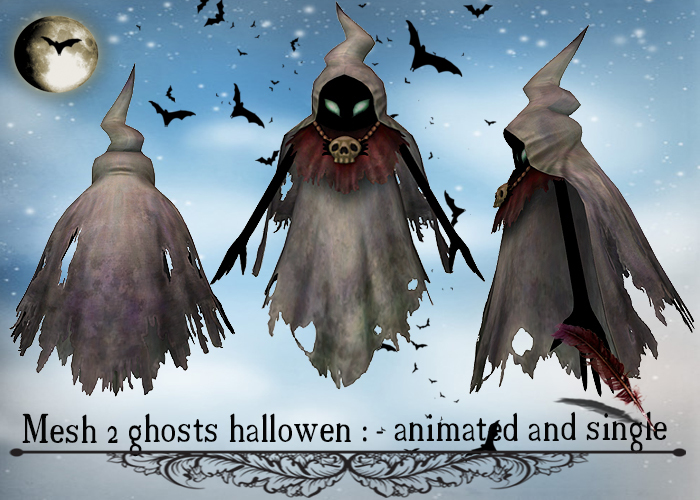Mesh 2 ghosts hallowen : - animated and single