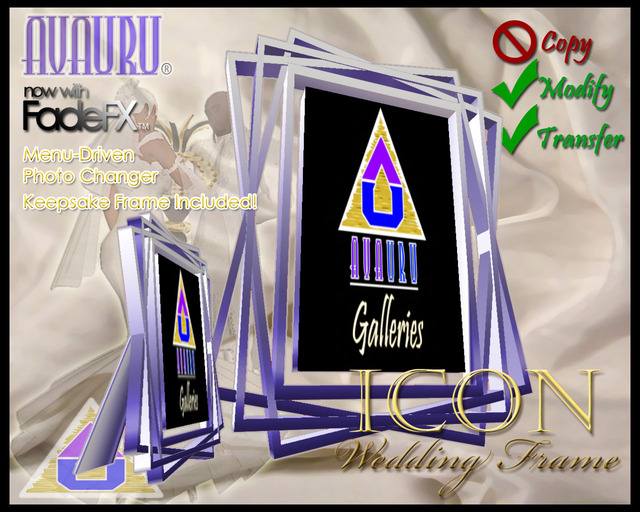 Icon Wedding Picture Frame - Slate Blue 