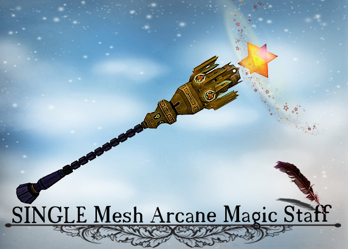 SINGLE Mesh Arcane Magic Staff v. 2