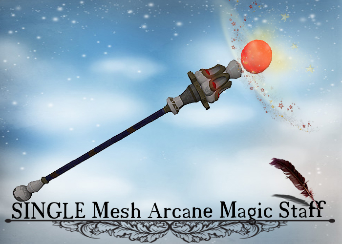 SINGLE Mesh Arcane Magic Staff v. 5