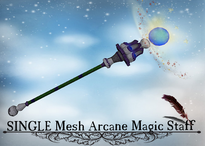 SINGLE Mesh Arcane Magic Staff v. 8