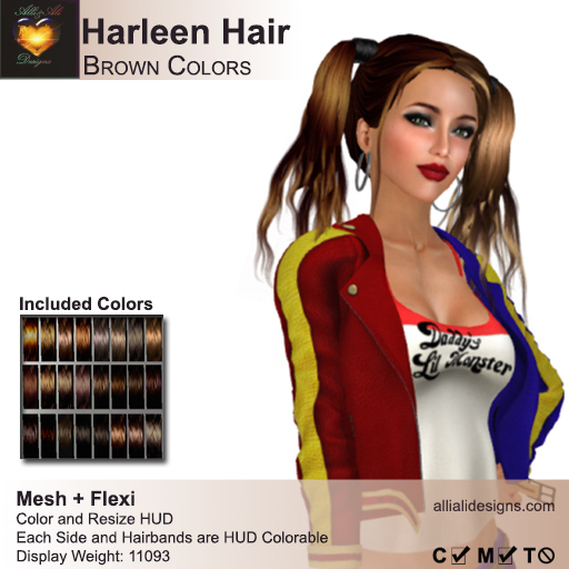 A&A Harleen Hair Brown Colors Pack. Mesh+Flexi Womens Hair