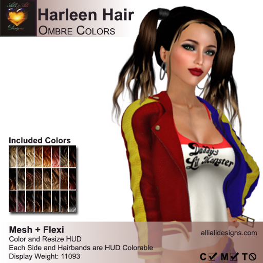 A&A Harleen Hair Ombre Colors Pack. Mesh+Flexi Womens Hair