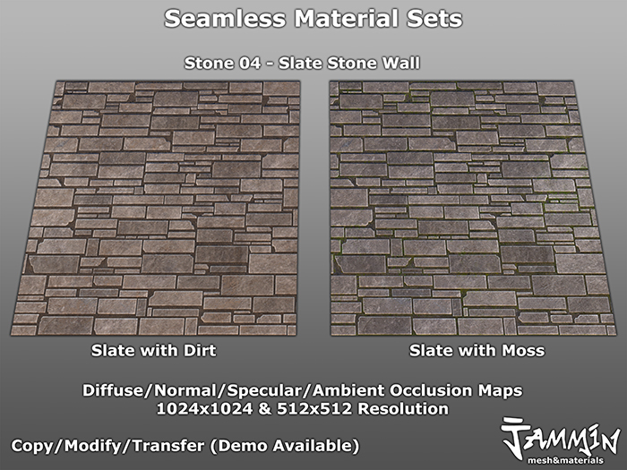 [Jammin] Material Sets (DEMO) - Stone 04-Slate Stone Wall