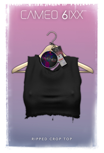 ::Cameo 6ixx:: Ripped Crop Top (Black)