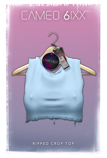 ::Cameo 6ixx:: Ripped Crop Top (Blue)