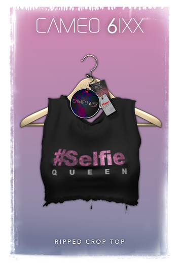 ::Cameo 6ixx:: Ripped Crop Top (Selfie Black)