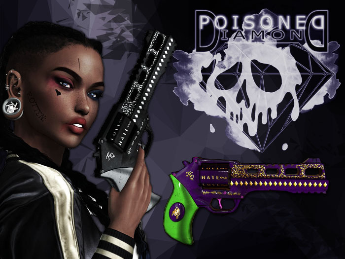 (Poisoned Diamond) Squad Chick gun PURPLE/GREEN