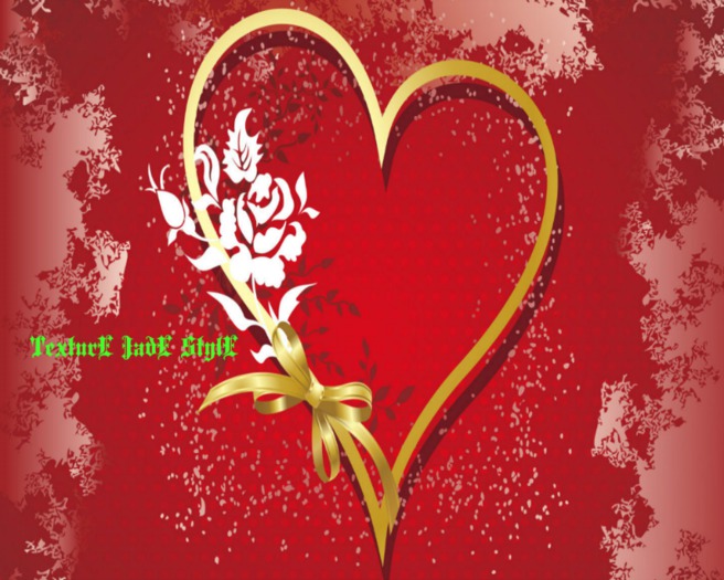 Texture Wall Red, Gold and White Heart Image