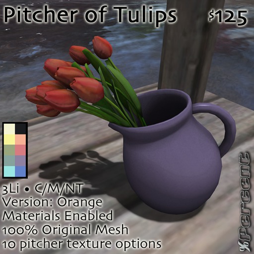 %Pitcher of Tulips (Robin'sEgg) Delivery Box