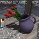 % Pitcher of Tulips (orange) *MESH* 