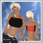 Black/red strapless top by AllStar Designs