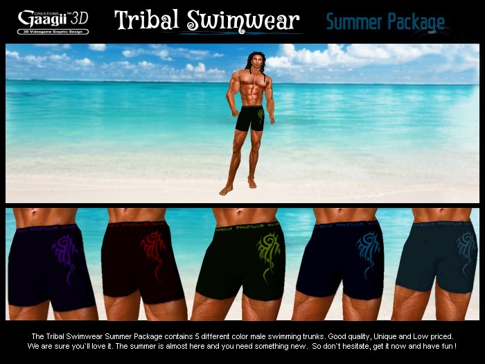 Gaagii 3D - Tribal Swimwear - Male trunks