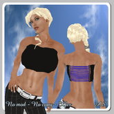 Black/blue strapless top by AllStar Designs