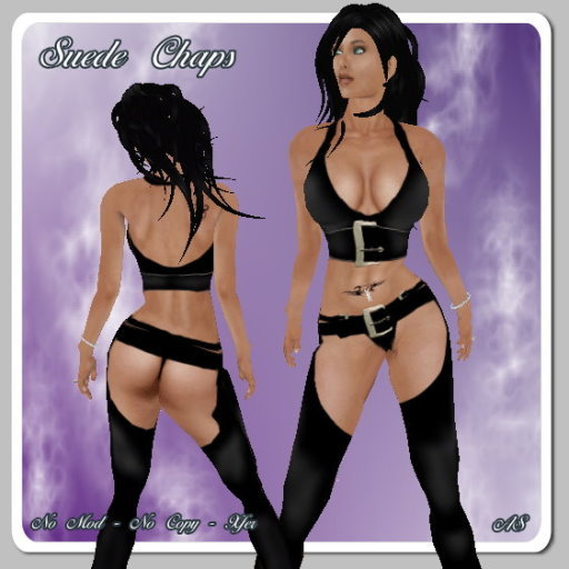 Black Suede Chaps Set by All Star Designs