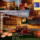 Outdoor seating farm scene for group 12 seats (crate) Fall