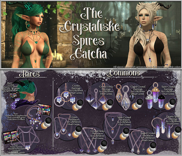 :[P]:- Crystal Spires Gatcha:// Quartz Neckring-Darkness RARE