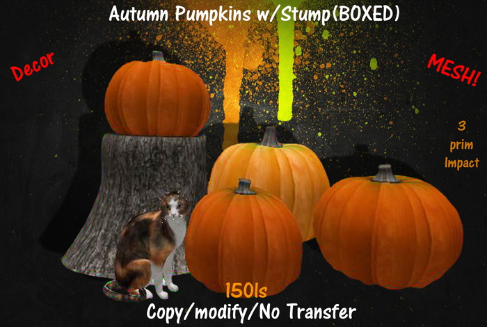 Autumn Pumpkins w/Stump(BOXED)