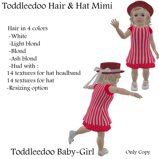 Toddleedoo Hair & Hat Mimi Blond Demo