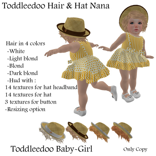 Toddleedoo Hair & Hat Nana Blond Demo