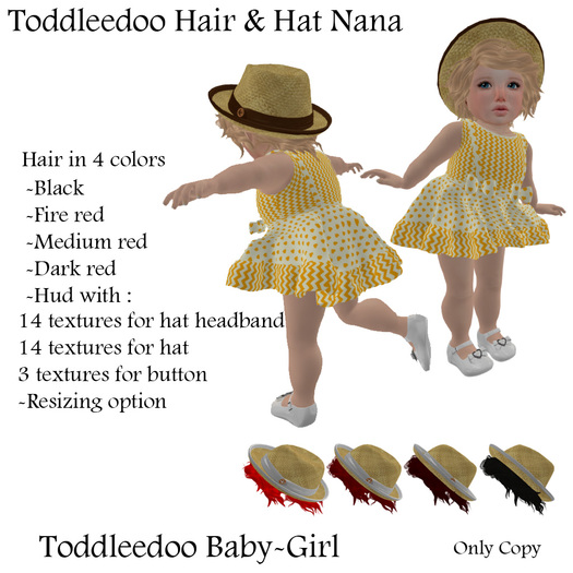 Toddleedoo Hair & Hat Nana Black & Red