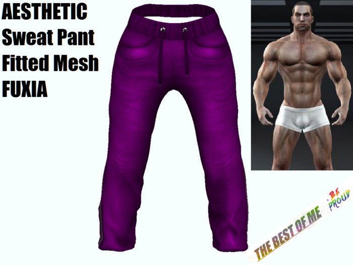 AESTHETIC Sweat Pants - Fitted Mesh FUXIA