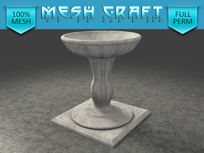 Marble Bird Bath - FULL PERM