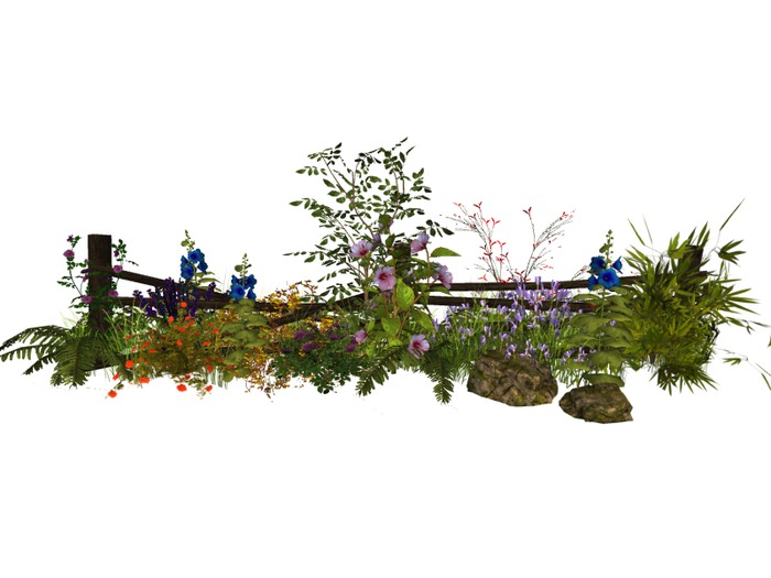 MSD - Rustic Fence - Hibiscus Series - Three Post - (Purple)