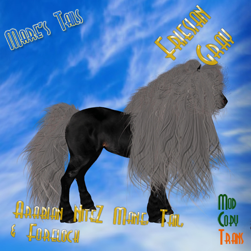 MT - RealHorse Friesian Arabian Nitez Hair Set (Boxed) Gray