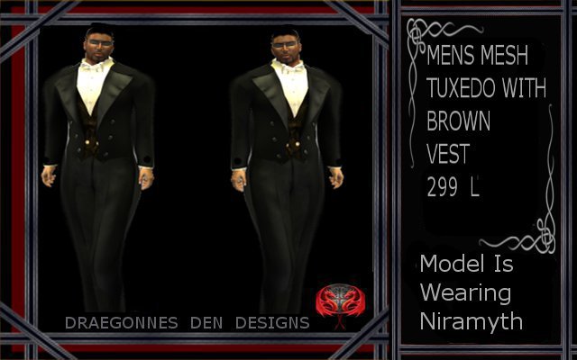 MENS TUX WITH BROWN VEST