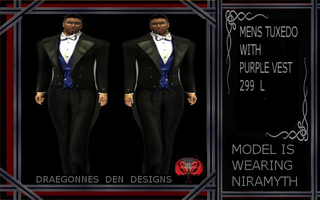 MENS TUXEDO WITH PURPLE VEST