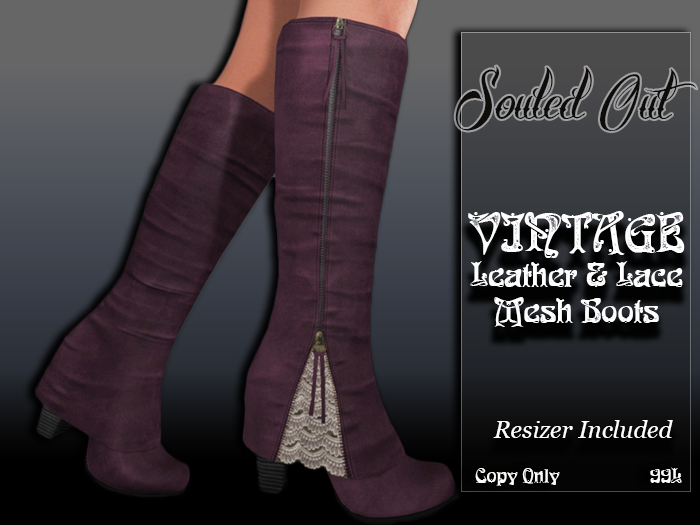 ::SOULED OUT:: Leather and Lace Vintage Boots ROSE