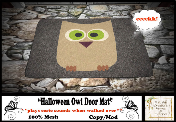 ~PPC~ Halloween Owl Door Mat