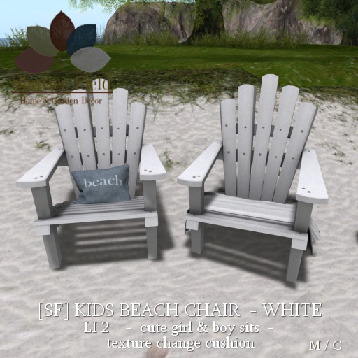 [sf] kids beach chair set - white